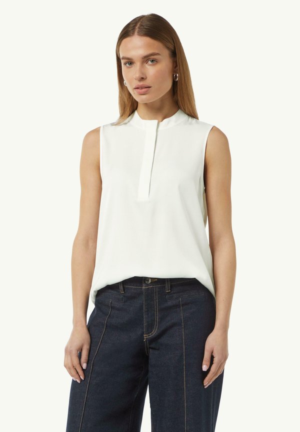 MIT GEKNÖPFTEM STEHKRAGEN - Bluse - weiß