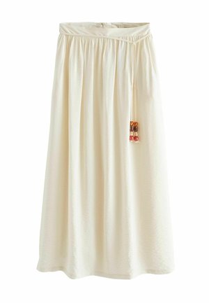 TEXTURED WITH BEADED - Jupe longue - ecru