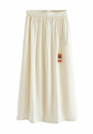 TEXTURED WITH BEADED - Fustă maxi - ecru