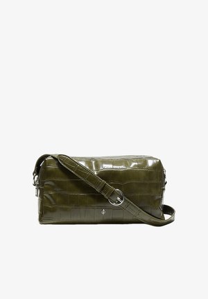 Stradivarius, CROCODILE-EFFECT RECTANGULAR CROSSBODY BAG - Umhängetasche - khaki