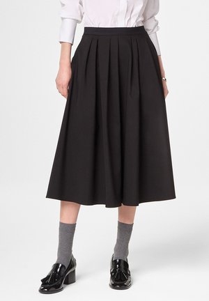 FLARED LONG - Faltenrock - noir