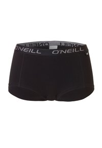 Boxer-briefs pour hommes noirs avec une ceinture gris O'Neill. Fabriqués dans un tissu doux avec une texture lisse et une coupe taille basse.