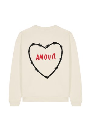 AMOUR BACK EMBROIDERY UNISEX OVERSIZE  - Sweatshirt - off white