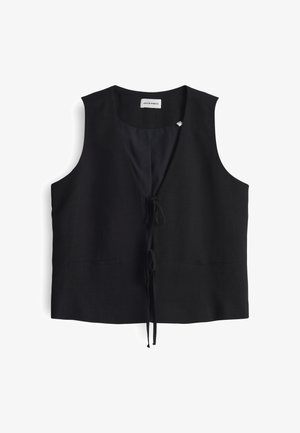 OPUS PANTS, CROPPED V-NECK LOOSE - Veste sans manches - black