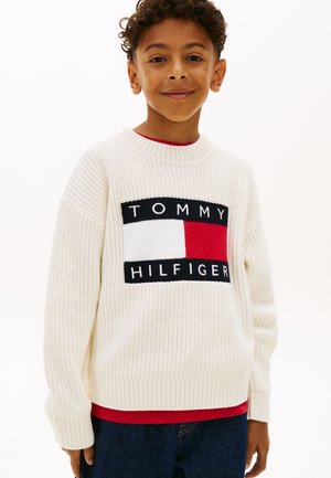 Tommy Hilfiger HERITAGE FLAG UNISEX - Pullover - ivory silk