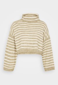 ONLTALIO STRIPE SHORT ROLLNECK  - Pullover - weathered teak/birch melange