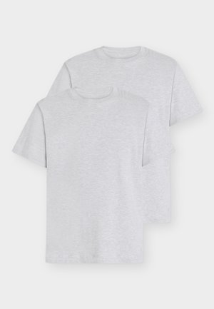 DOUBLE PACK CREW NECK TEE - T-shirts - light stone grey melange