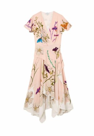 Reiss, REGULAR FIT - VERITY | NYBG PRINTED HANDKERCHIEF-HEM DRESS - Maxi-jurk - pale pink