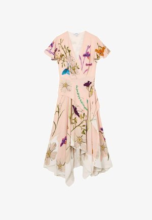 Reiss, REGULAR FIT - VERITY | NYBG PRINTED HANDKERCHIEF-HEM DRESS - Maxi-jurk - pale pink