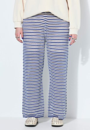 Studio Untold HOSE, WIDE LEGS, RINGEL UND STRUKTUR, ELASTIKBUND - Bukser - blue