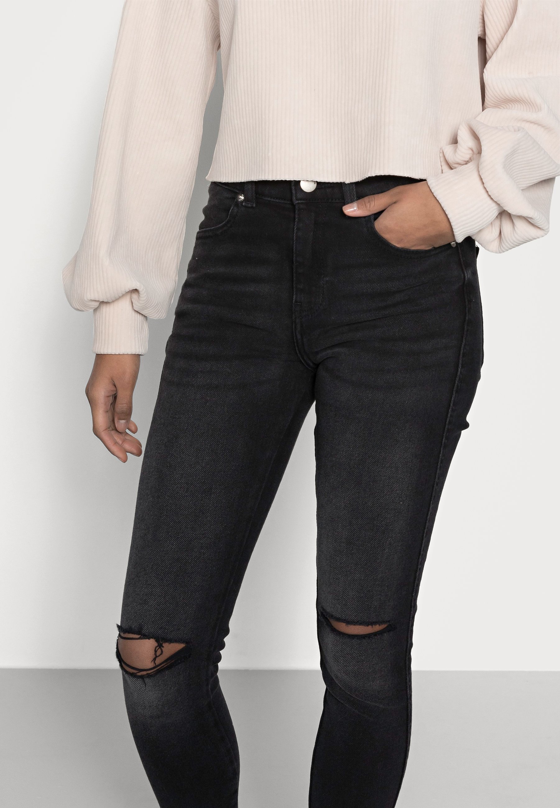 Dr.Denim Petite LEXY - Aptempti džinsai - black/pilkų džinsų - Zalando.lt