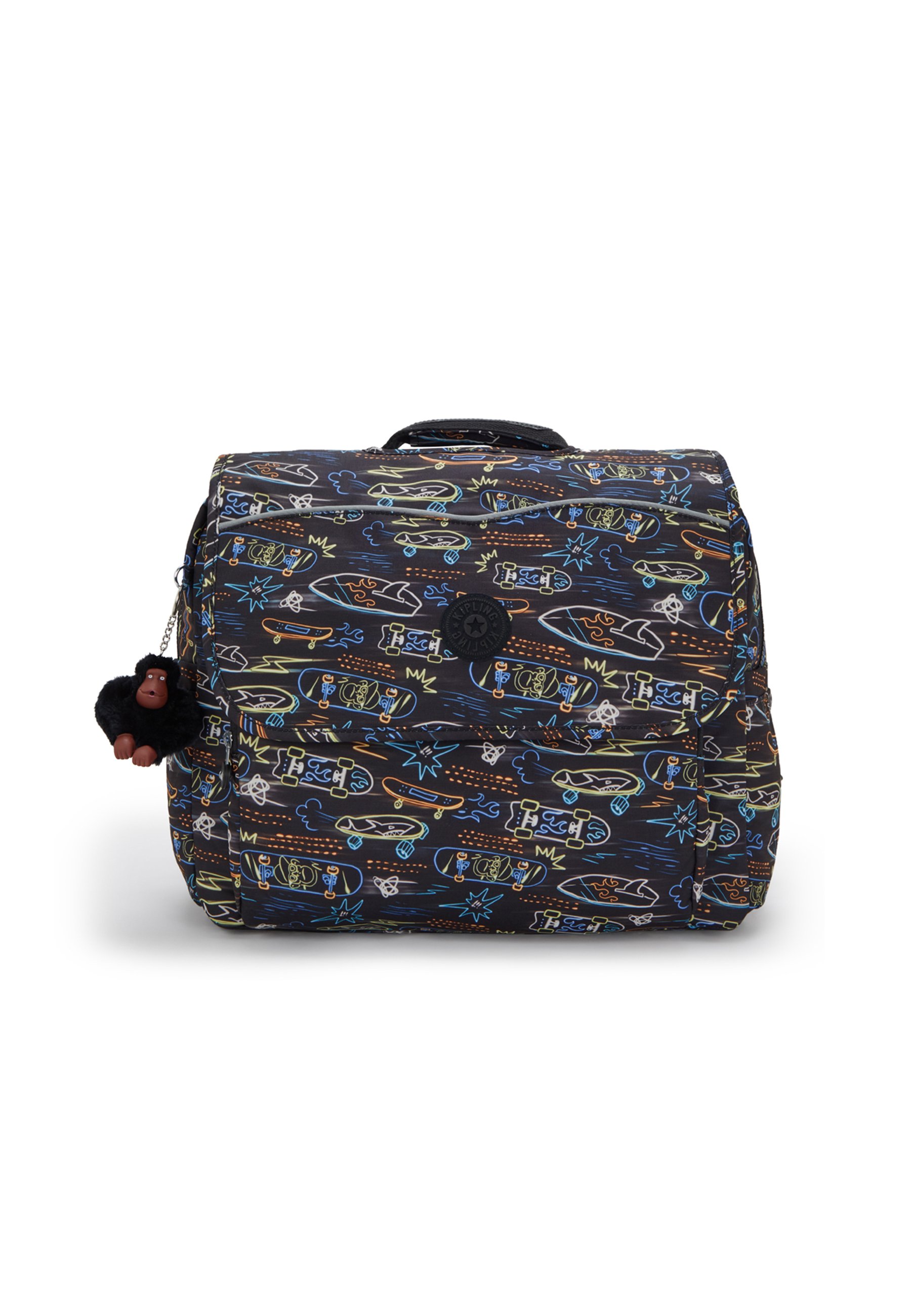 Kipling Seoul Black Skateboard Print Backpack with Neon Accents Kipling KIPLING UNISEX - Rucksack - neon skate/black  main image 4