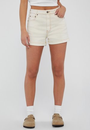 HIGH WAIST - Shorts di jeans - creme