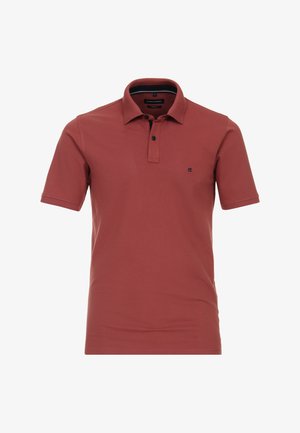 Kortærmet polo skjorte i rød bomuld med en to-knaps krave og et lille logo på venstre bryst. Glat tekstur med en afslappet pasform.