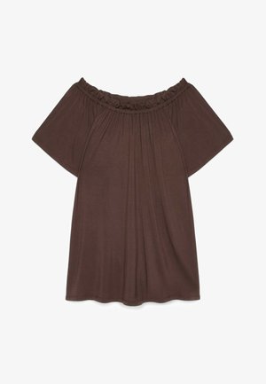 Fiorella Rubino, T-SHIRT OFF SHOULDERS - Camiseta básica - marrone