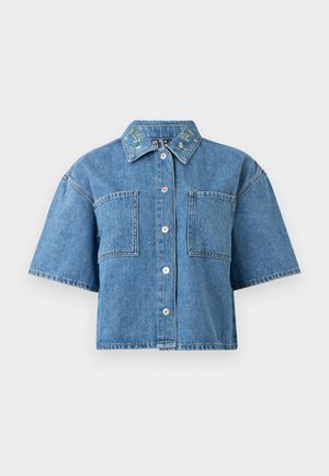 Pieces, PCSKY EMBROIDERY SHIRT - Bluza s gumbima - medium blue denim