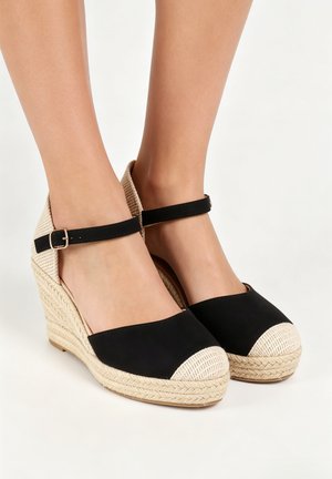 CORINA, SANDALES ESPADRILLES COMPENSÉES - Escarpins à plateforme - noir