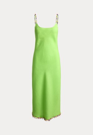 Polo Ralph Lauren, BEADED-TRIM LINEN SLIP DRESS - Shift-haljina - riviera green