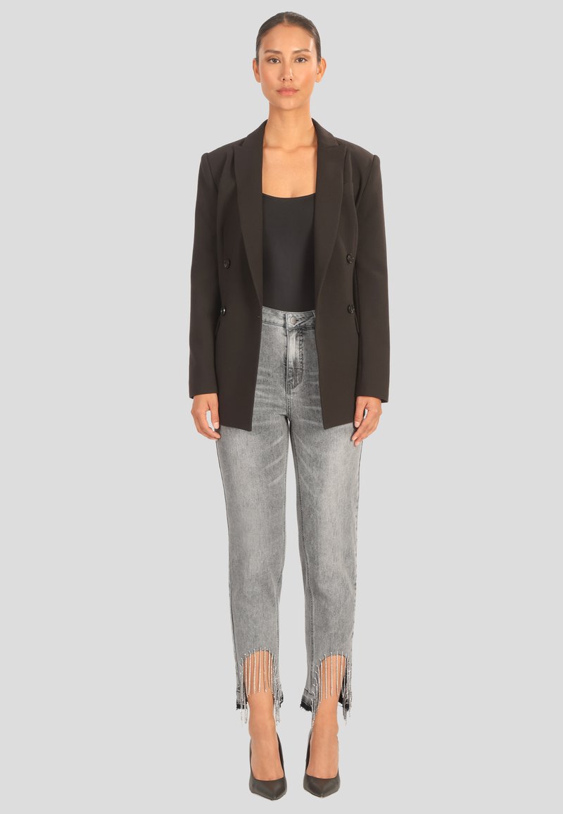 Apart MIT KRISTALLSTEINEN - Jeans slim fit - grau