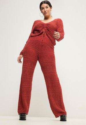 Pantalones - brick red