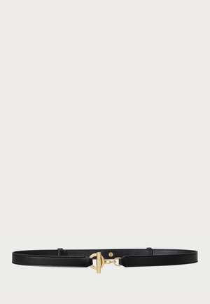LEATHER TOGGLE SKINNY BELT - Bælter - black