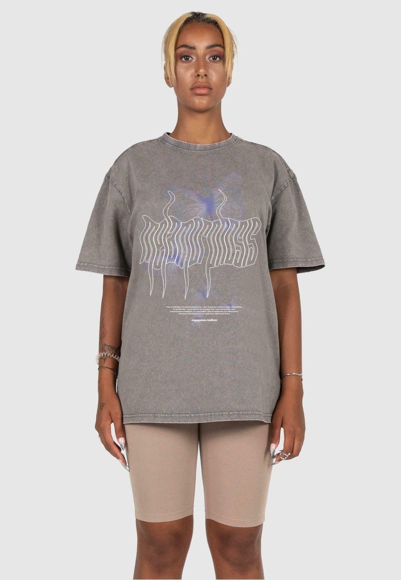 MJ Gonzales METAMORPHOSE V.5 ACID WASHED HEAVY OVE - T-Shirt print - asphalt