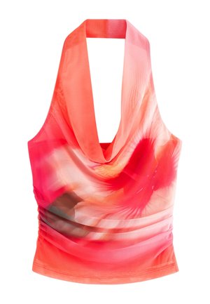 Next, Bluse - pink hibiscus