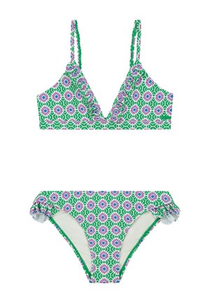 Shiwi BLAKE SET RUFFLE - Bikinit - tropic green tile