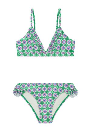 BLAKE SET RUFFLE - Bikini - tropic green tile