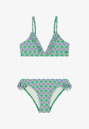 Shiwi BLAKE SET RUFFLE - Bikinier - tropic green tile