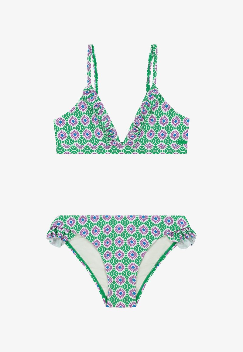 Shiwi BLAKE SET RUFFLE - Bikini - tropic green tile