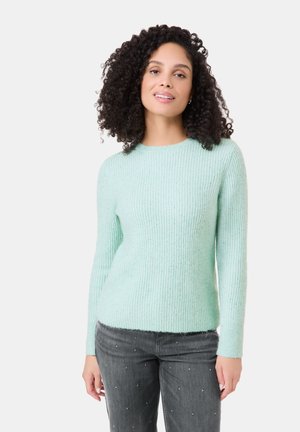 LANGARM RUNDHALS MIT ANTEIL - Strickpullover - mint melange