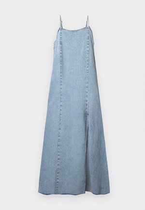 Noisy May, NMSIGNE DRESS WITH SLIT - Farmerruha - light blue denim