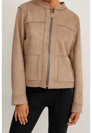 Imitatieleren jas - beige