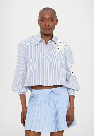 sandro SHIRT WITH FLOWERS - Camicia - bleu ciel
