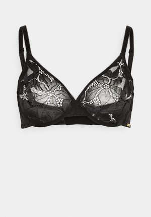 GLOSSIES LOTUS BRA - Merevítős melltartó - black