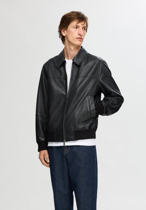 Selected Homme SLHDEON JACKET - Leren jas - black