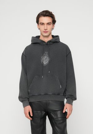 SABBATH - Pulover s kapuco - washed black