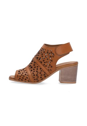 VENEZIA, HIGH HEELED SANDALS - Riemensandalette - brown