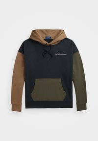 RELAXED FIT LOGO FLEECE HOODIE - Mikina s kapucí - faded black/multi