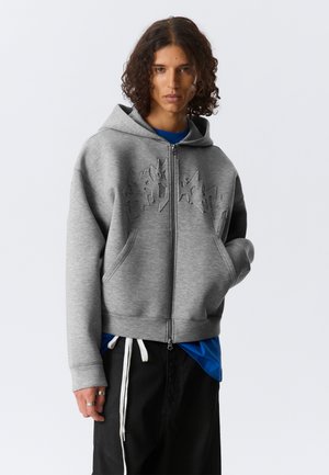 SIMON GRAPHIC SCUBA ZIP HOODIE - Mikina na zip - grey melange