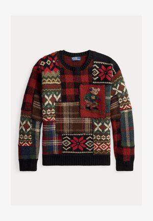 Polo Ralph Lauren POLO BEAR PATCHWORK SWEATER - Pulóver - black
