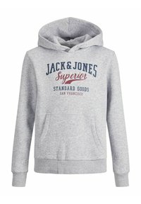 Jack & Jones Junior - JJELOGO HOOD  - Hoodie - light grey melange - 6