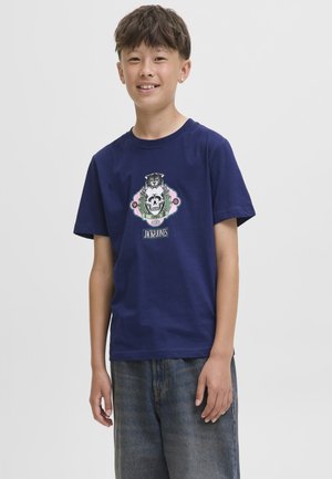 Jack & Jones Junior, JORSKULL NATURE TEE CREW NECK - Printtipaita - ocean cavern
