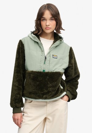 Superdry & Co SOFT HYBRID HALF ZIP - Sweat polaire - army khaki