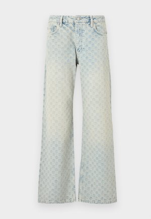 MISBHV MONOGRAM TROUSERS - Wide leg - pale blue