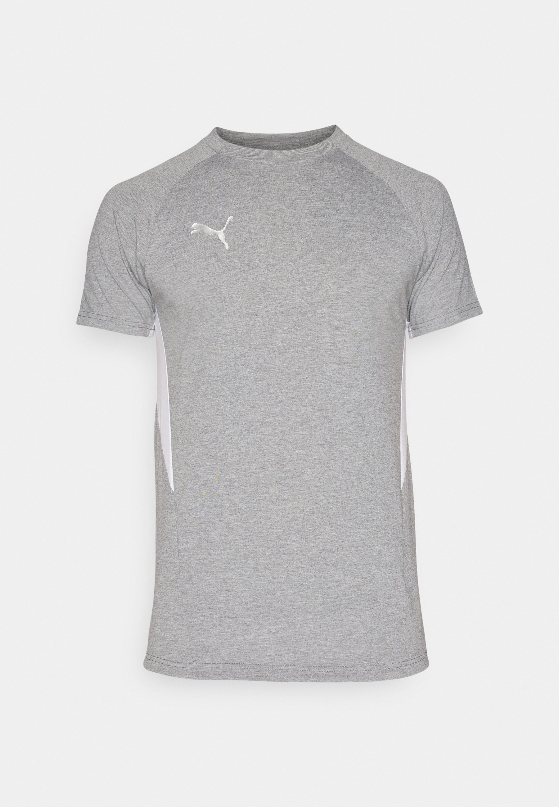 Puma TEE - Triko s potiskem - medium gray heather/silver/white