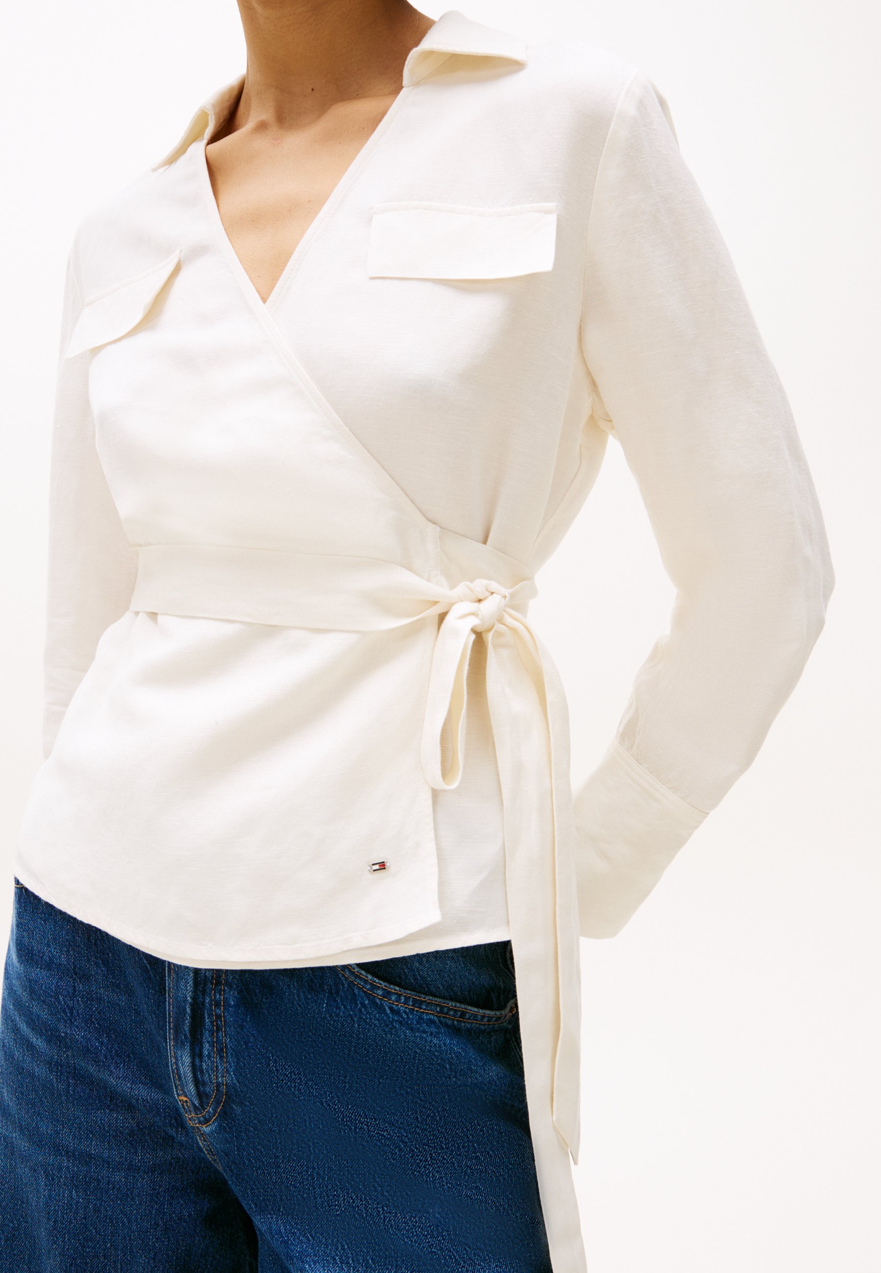 売れ筋商品|||トミー ヒルフィガー シャツ レディース トップス WRAP BLOUSE - Blouse - ivory petal Tommy Hilfiger WRAP BLOUSE - Blouse - ivory petal/off-white