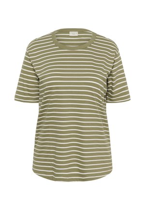 Kaffe Curve, KCWINNI 1/2 SLEEVE - T-shirt imprimé - aloe chalk stripe