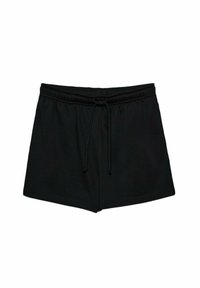 Sorte sportsbukser med elastisk talje, snøre og en glat stoftekstur. Har et enkelt, minimalistisk design.